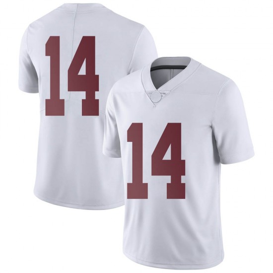 Alabama Crimson Tide Men's Thaiu Jones-Bell #14 No Name White NCAA Nike Authentic Stitched College Football Jersey MF16L52PP